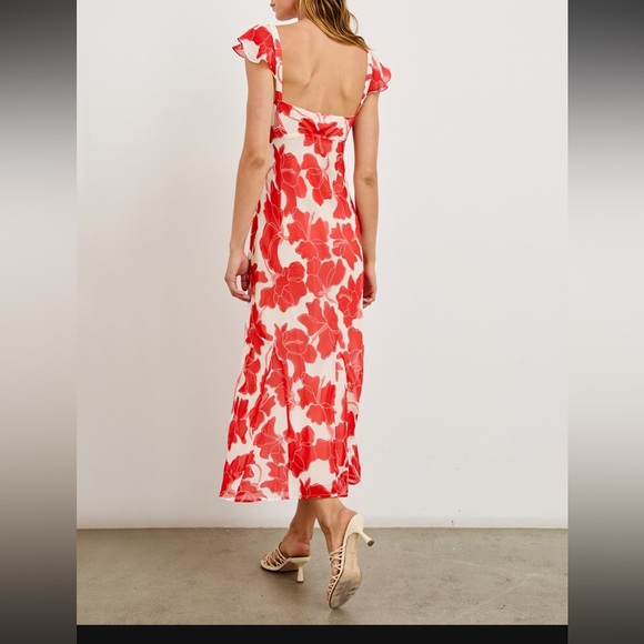 Rails Marigold Scarlet Hibiscus Floral Maxi Dress - Picture 2 of 8
